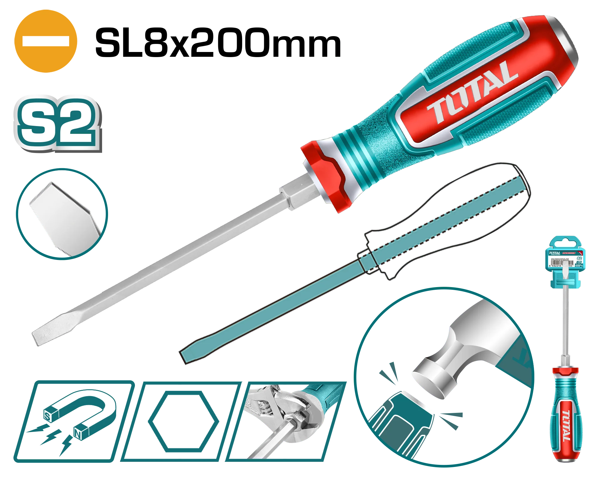 پیچ گوشتی ضربه ای دوسو